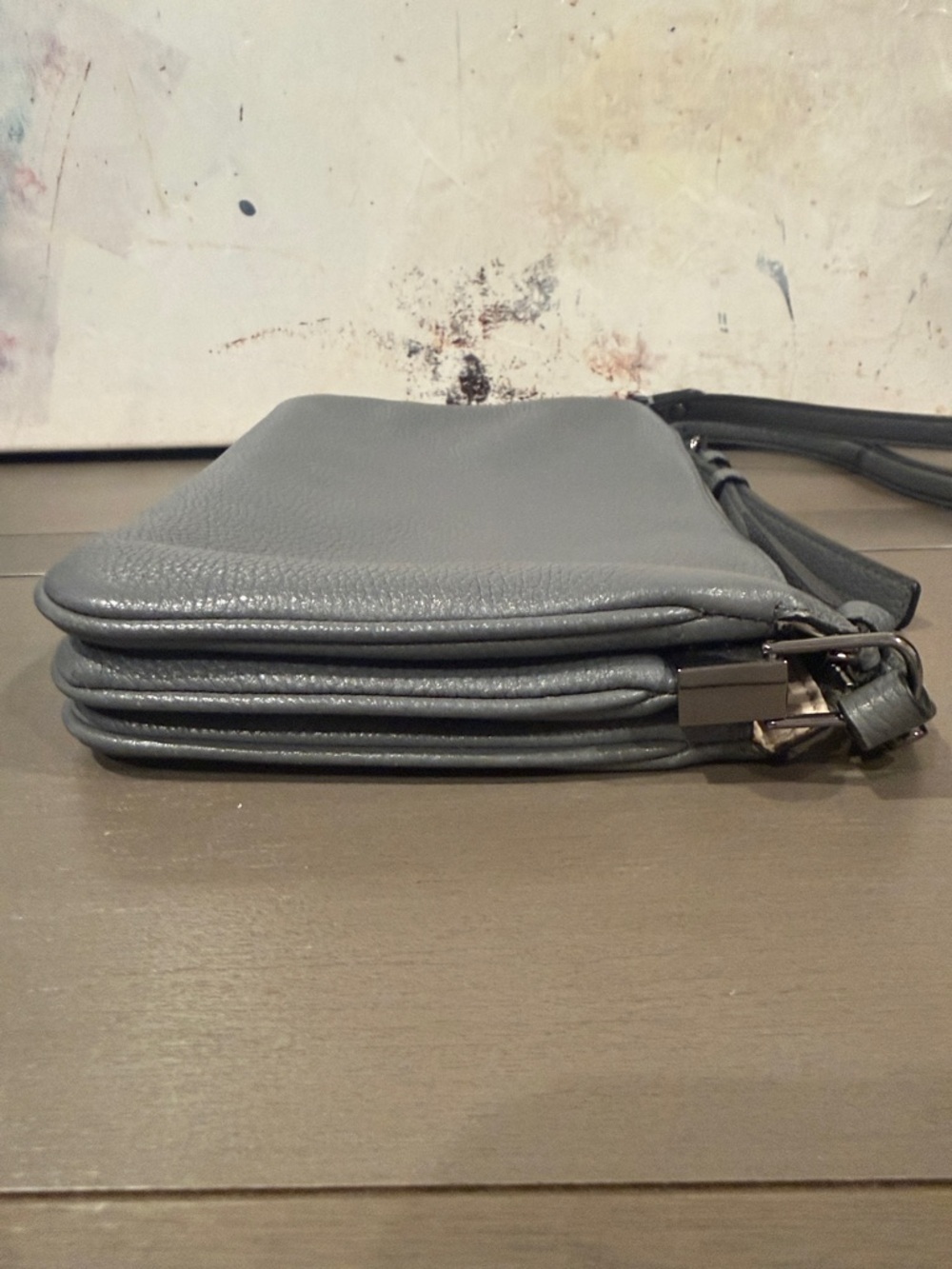 Kate Spade Grey Crossbody Mulberry Street Madelyne Grey Leather Bag EUC - Picture 4 of 9